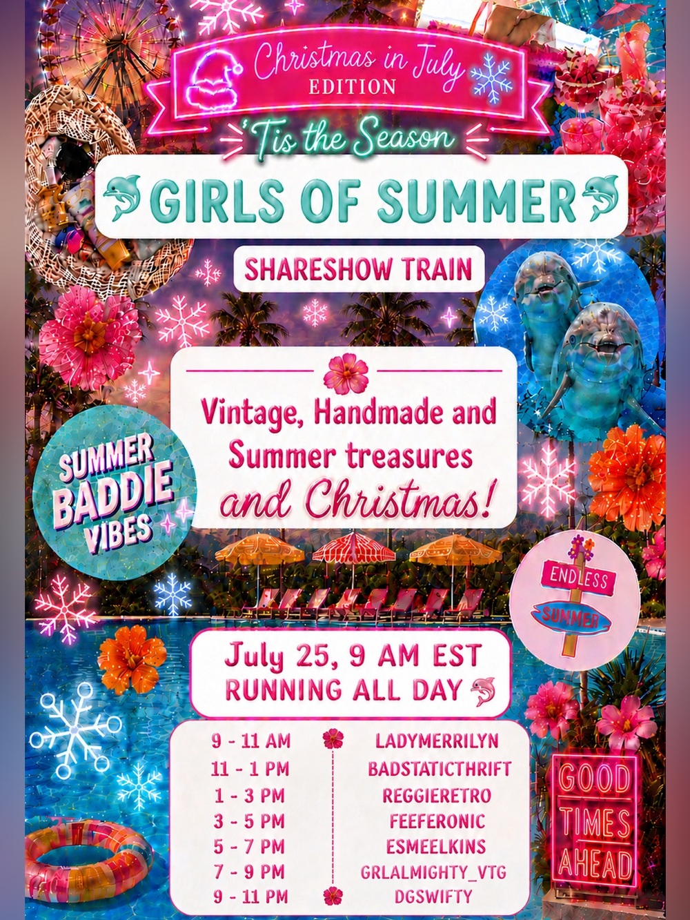 Like this flyer *Girls of Summer Share Show Train* July 25th 9am EST 🌺